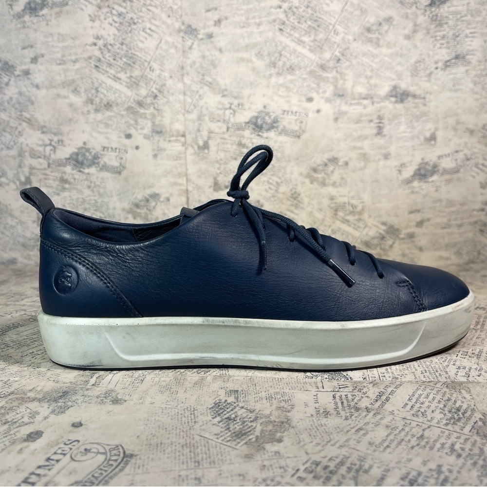 ECCO Soft 8 Black Leather Lace Up Sneakers Comfort Walking Minimalist EU 39